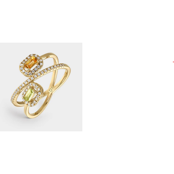 Anillo Litta Fiore De Oro Amarillo 18 Quilates Con Citrino Y Peridoto, Diseño Exclusivo Ref: LRN-279-850-14