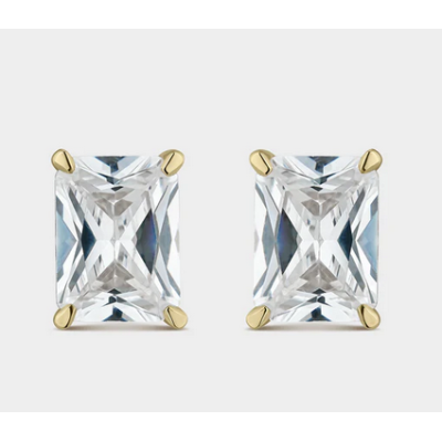 Pendientes Litta Fiore Topacio Blanco Octogonal 8mm-6mm En Oro De 18 Quilates Ref: LEA-222-003-UU