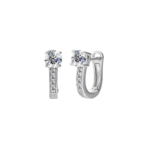 Pendientes Brizzling Moissanite Diamond 5mm Plata De Ley Ref: BME061