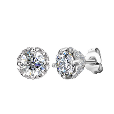 Pendientes Brizzling Moissanite Diamond 5mm Plata De Ley Ref: BME072