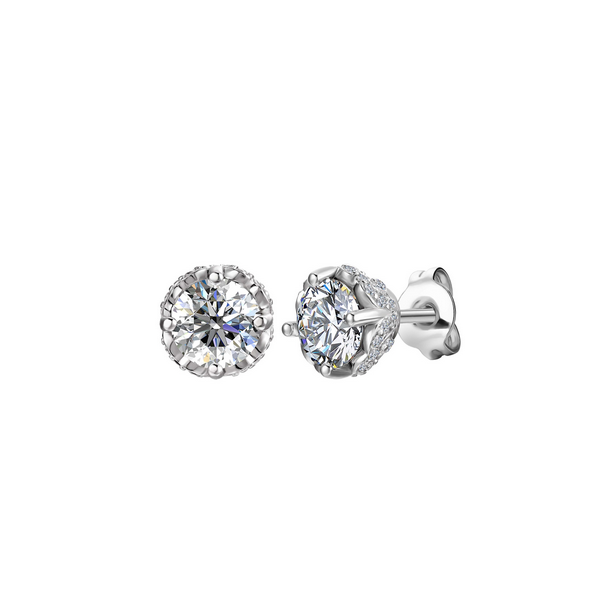 Pendientes Brizzling Moissanite Diamond 5mm Plata De Ley Ref: BME072