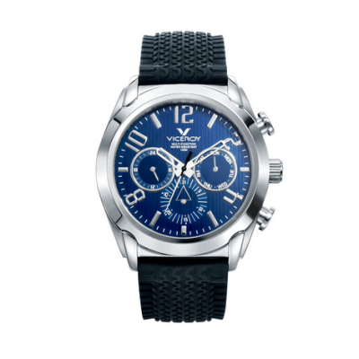Reloj Viceroy Caballero Magnum Acero Multifunción Y Correa De Silicona Negra Ref: 40347-35