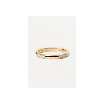Anillo Pdpaola de plata con baño de oro con circonitas blancas Ref. AN01-814-
