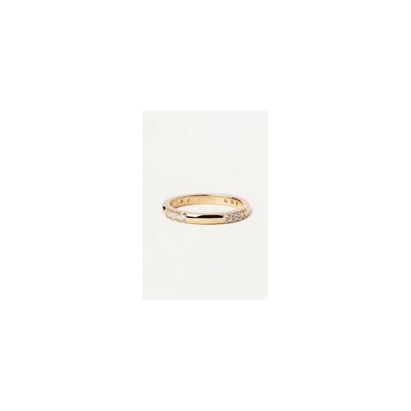 Anillo Pdpaola de plata con baño de oro con circonitas blancas Ref. AN01-814-