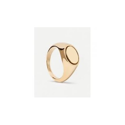 Anillo Pdpaola de plata con baño de oro sello ovalado personalizable Ref. AN01-628-