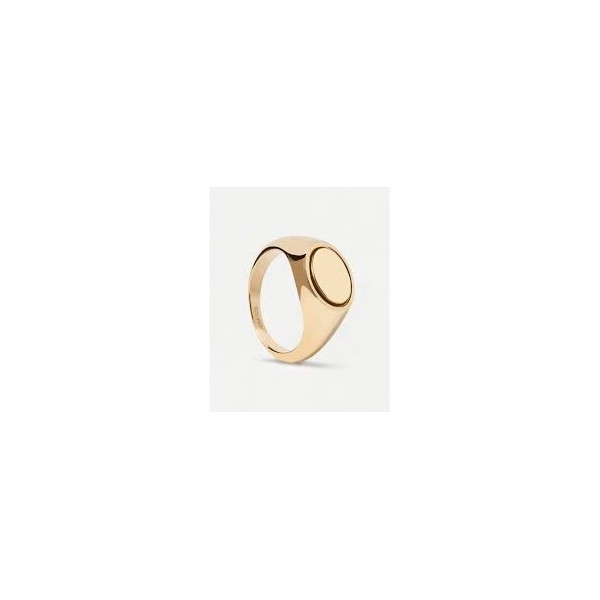 Anillo Pdpaola de plata con baño de oro sello ovalado personalizable Ref. AN01-628-