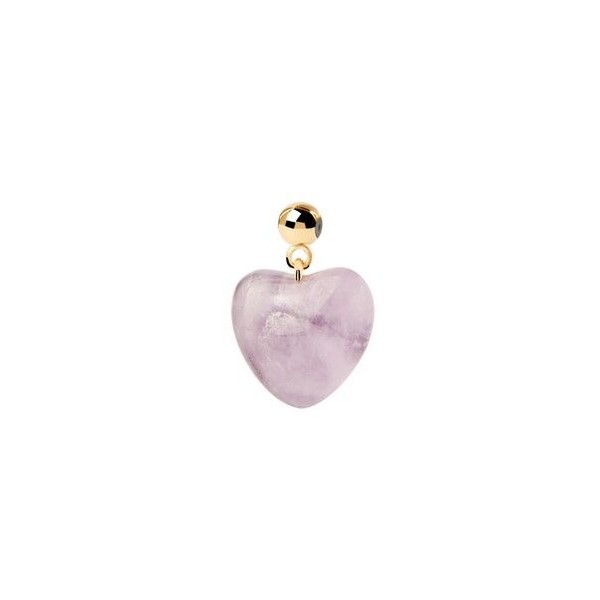 Charm Pdpaola Corazón amatista circonita baño oro 18k CH01-118-U