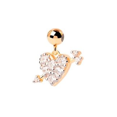 Charm Pdpaola Corazón con flecha circonita baño oro 18k CH01-090-U