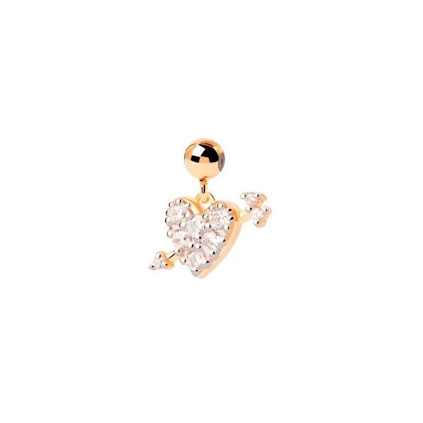 Charm Pdpaola Corazón con flecha circonita baño oro 18k CH01-090-U