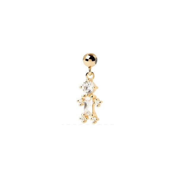 Charm Colgante PdPaola Niño Plata Baño Oro y Circonitas blancas CH01-085-U