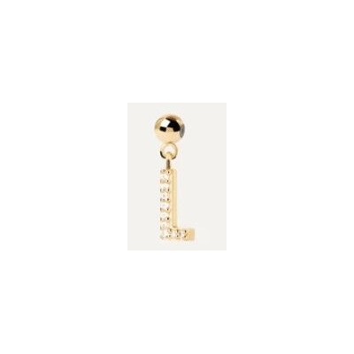 Charm Colgante PdPaola Letra L Plata Baño Oro y Circonitas Blancas CH01-061-U