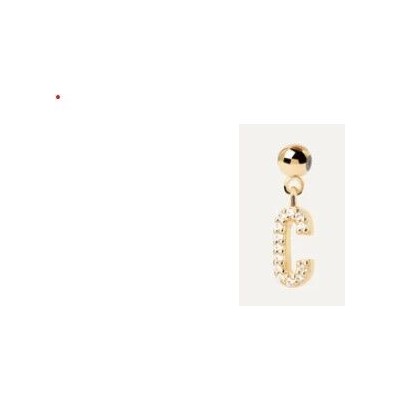 Charm Colgante PdPaola Letra C Plata Baño Oro y Circonitas Blancas CH01-052-U