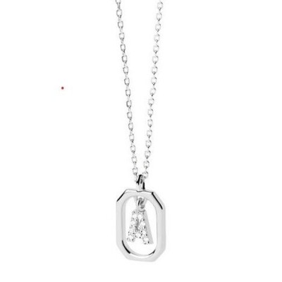 Gargantilla PdPaola Letters Plata Baño Rodio y Circonitas Letra A CO02-512-U