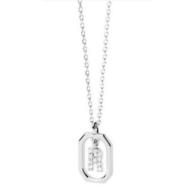 Gargantilla PdPaola Letters Plata Baño Rodio y Circonitas Letra R CO02-529-U