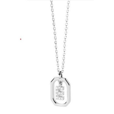 Gargantilla PdPaola Letters Plata Baño Rodio y Circonitas Letra E CO02-516-U