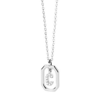 Gargantilla PdPaola Letters Plata Baño Rodio y Circonitas Letra C CO02-514-U