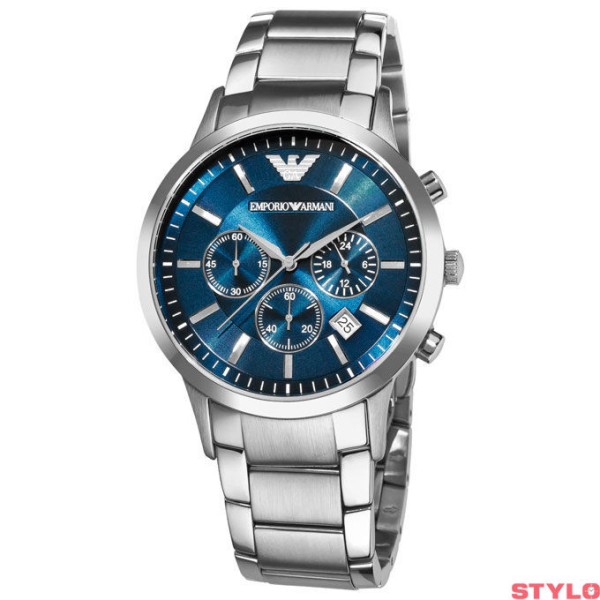 Reloj Emporio Armani Caballero Renato Acero Cronógrafo Esfera Azul 43mm Ref: AR2448