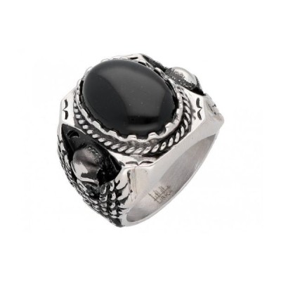 ANILLO LISKA ACERO Y ONIX RF RB144AN-N.20