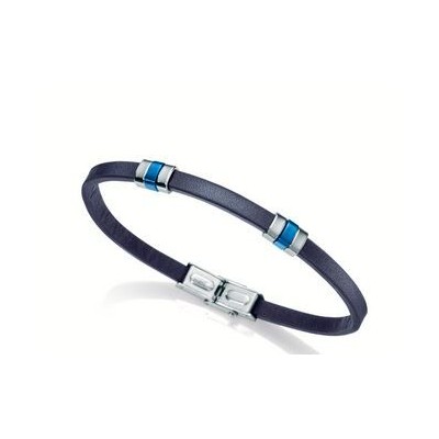 Pulsera Viceroy Fashion Caballero Heat Piel Azul Y Acero Ref: 6459P01013