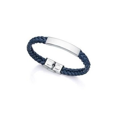 Pulsera Viceroy Fashion Air Caballero Piel Trenzado Azul Y Acero Ref: 1478P01013