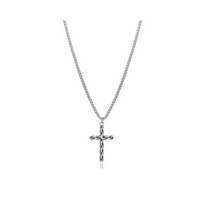 Collar Beat de acero oxidado con una cruz Ref: 14005C01000