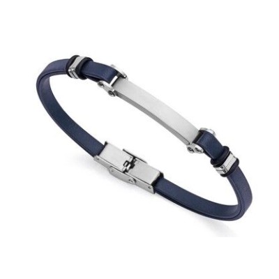 Pulsera Air de acero con piel marrón Ref: 75324P01013