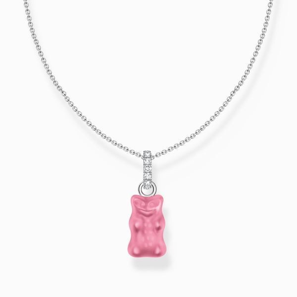 Cadena  Thomas sabo RF, KE2209-052-9-l45v de plata con colgante de Osito de Oro HARIBO rosa y piedras de circonita