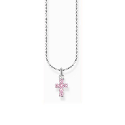Cadena Thomas Sabo De Plata Con Colgante Cruz Rosa Ref: KE2226-051-9-L45V