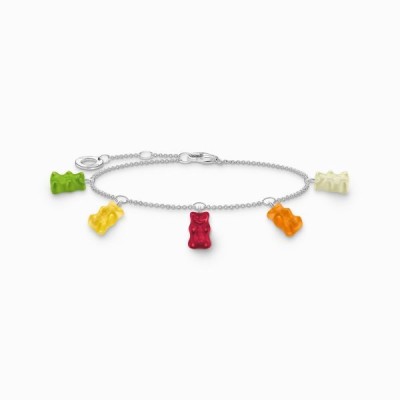 Pulsera Thomas sabo RF, A2152-017-7-L19V de plata con 5 Ositos HARIBO de Oro de colores