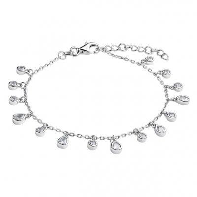 Pulsera Itemporality Gotas y Círculos Plata Baño Rodio y Circonitas Blancas RF, SBR-101-113-UU