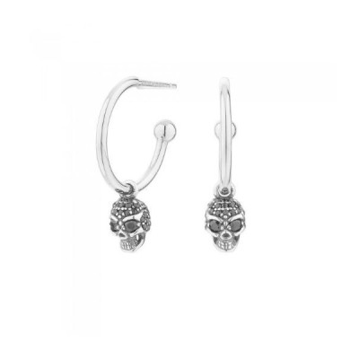 Pendientes aro calavera negra Iemporality RF  SEA-102-057-UU