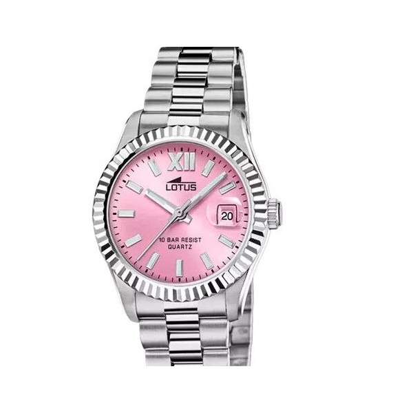 Reloj Lotus Mujer Freedom Acero Esfera Rosa Ref: 18930/8