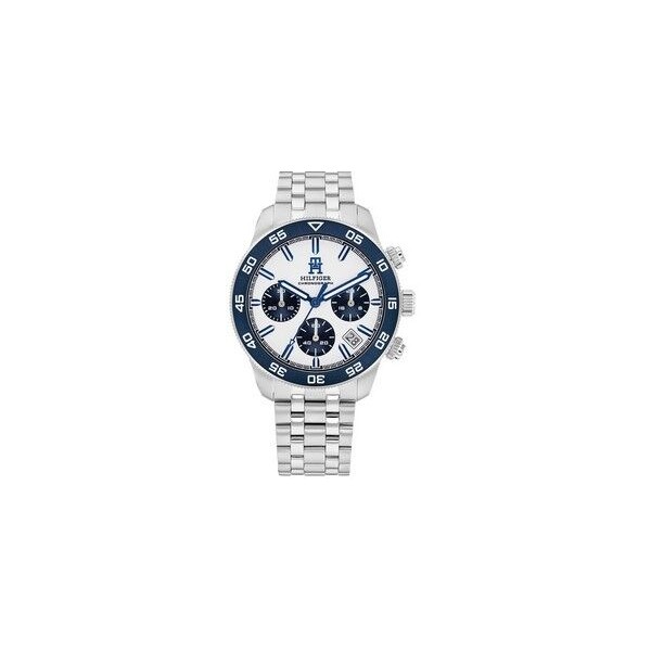 Reloj Tommy Hilfiger TH85 Plateado y Azul Cronógrafo Hombre Re.1792157