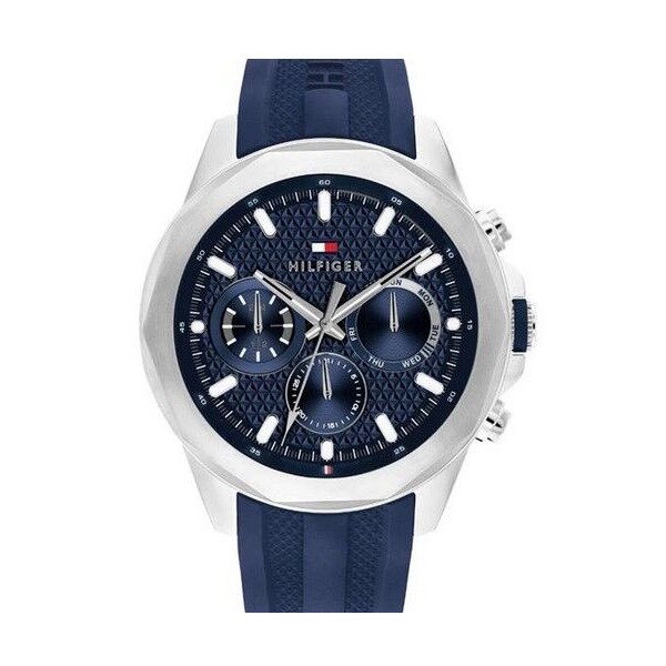 Reloj Tommy Hilfiger Lars Plateado y Azul Multifunción Hombre Ref. 1710649