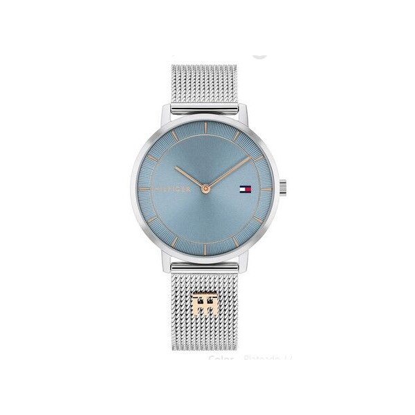 Reloj Tommy Hilfiger Tea Plateado y Turquesa Analógico Mujer Ref.1782738