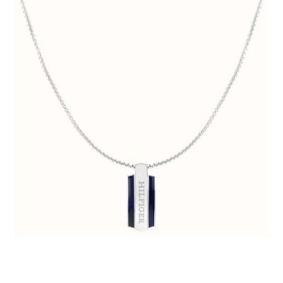 Collar Tommy Hilfiger Caballero Placa Acero Y Esmalte Azul Ref: 2790599