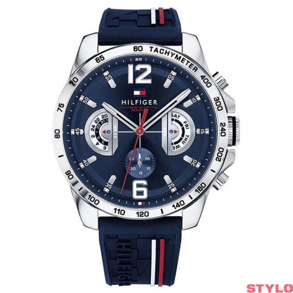 Reloj Tommy Hilfiger Caballero Decker Caucho Azul Y Acero 46mm Ref: 1791476