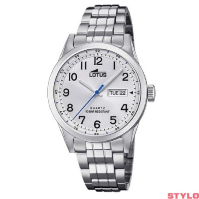 Reloj Lotus Caballero Classic Steel Con Esfera Blanca Acero 42mm Ref: 18670/1