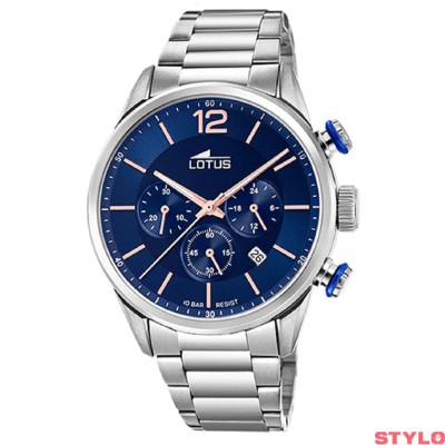 Reloj Lotus Chrono Caballero Acero Esfera Azul 43mm Ref: 18688/2