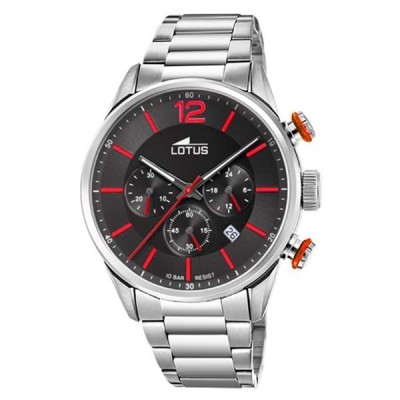 Reloj Lotus Chrono Acero Esfera Negra 43mm Ref: 18688/6