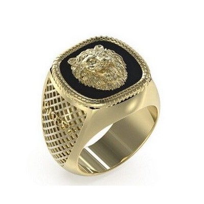 Anillo Guess Caballero Lion King Acero Dorado Ref: JUMR04003JWYGBK62