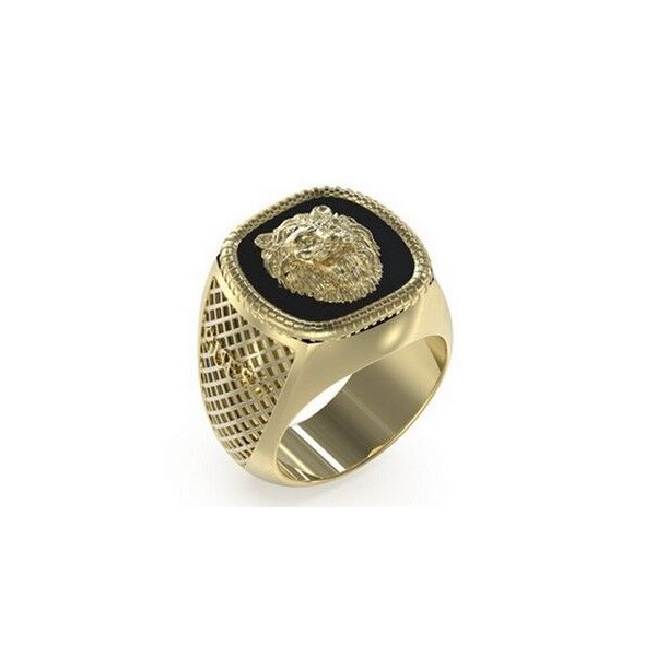 Anillo Guess Caballero Lion King Acero Dorado Ref: JUMR04003JWYGBK64