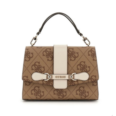 Bolso Guess Mujer Nolana Top Handle Flap Latte Logo/Bone Ref: OS950020 LATTE LOGO/BONE