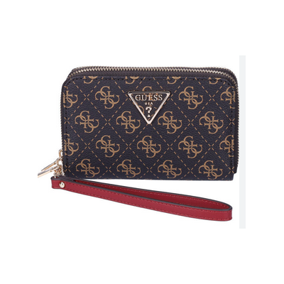 Cartera Guess Mujer Laurel Slg Medium Zip Around Brown Logo Ref: QE8500164 BROWN LOGO