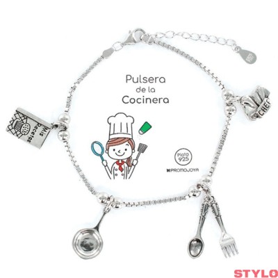 Colección Eres Lo Más Pulsera Eres Lo Mas Cocinera Cadena Veneciana Rodiada Con Colgantes Ref: 9103044