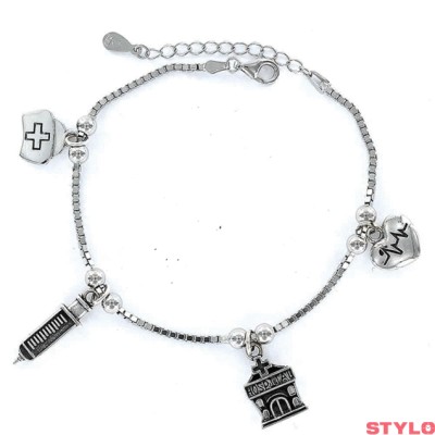 Colección Eres Lo Más Pulsera Eres Lo Mas Enfermera Cadena Veneciana Rodiada Con Colgantes Ref: 9101766