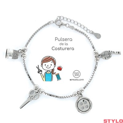 Colección Eres Lo Más pulsera Costurera cadena veneciana rodiada con colgantes Ref: 9101767