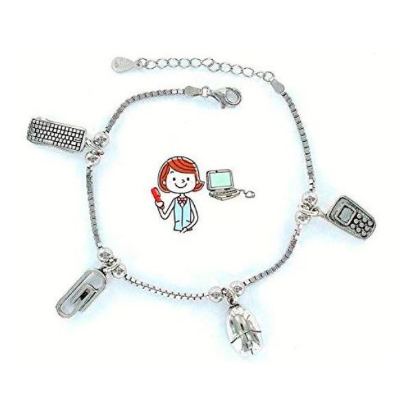 Colección Eres Lo Más Administrativa pulsera cadena veneciana rodiada con colgantes Ref: 9101769