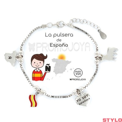 Colección Eres Lo Más Pulsera Eres Lo Mas España Cadena Veneciana Rodiada Con Colgantes Ref: 9107649