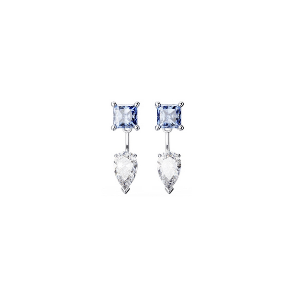 Pendientes ear jacket Mesmera Tallas mixtas, Desmontable, Azules, Baño de rodio  Swarovski Ref.5665767